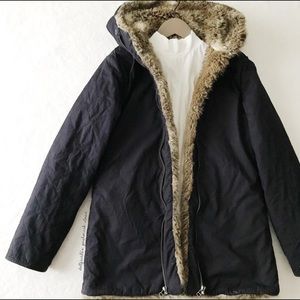 Aritzia Faux Fur Lined Jacket